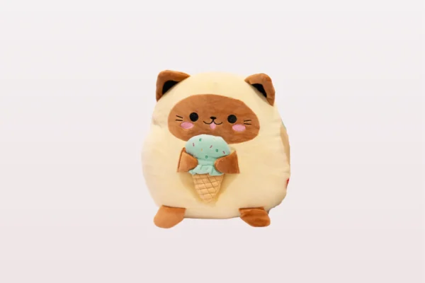 Cojín Fluffy Kawaii Minty amarillo