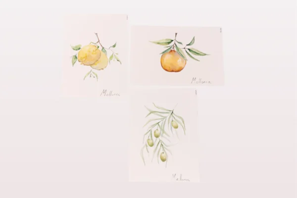 (Postales pintadas a mano / flora)
